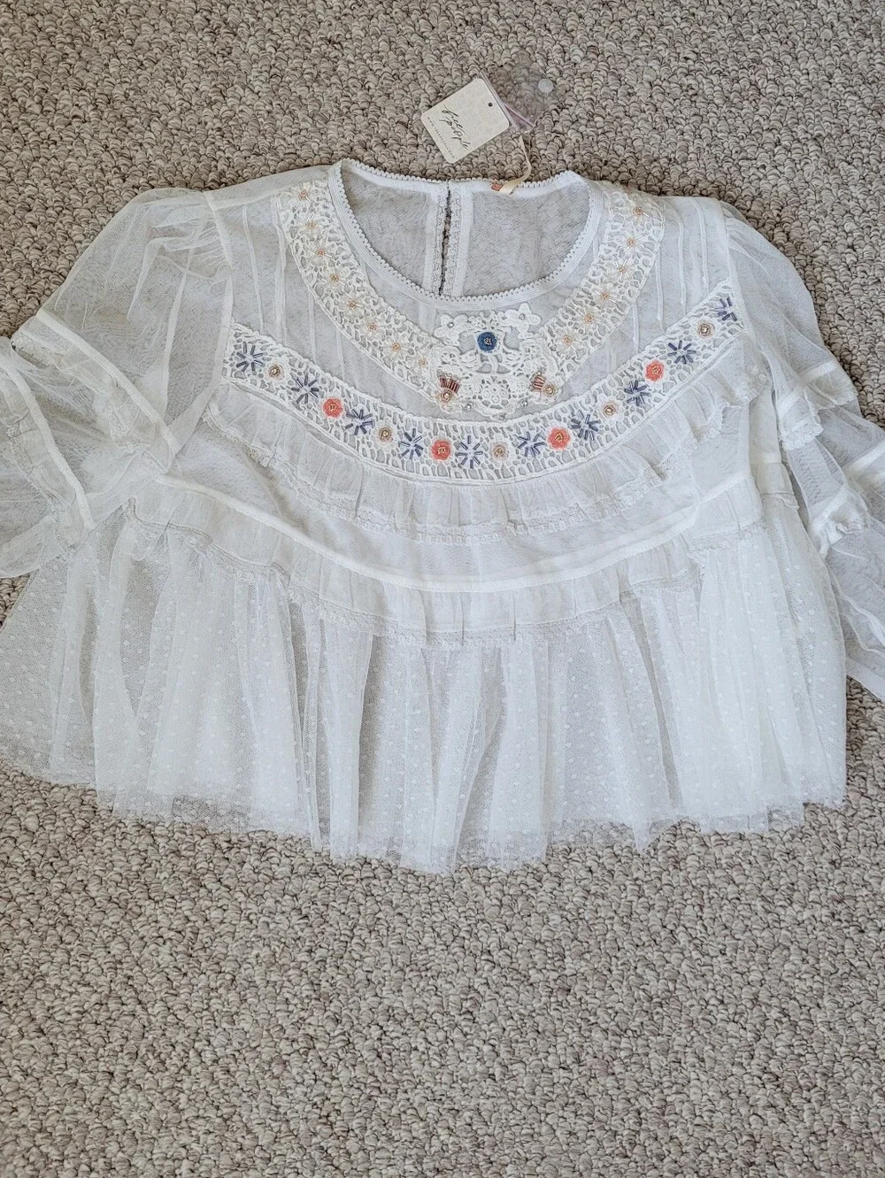 Free People Mesh Fabric Blouse - Picture 4 of 6